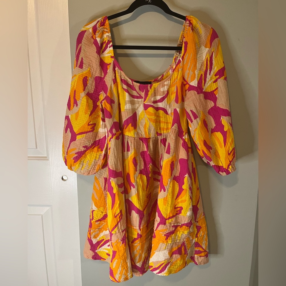 Sanctuary Womens Tiered Puff Sleeve Babydoll Dress - Size L